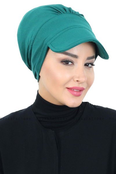 Sandra - Turbante Di Cotone Verde Scuro - Ayse Turban