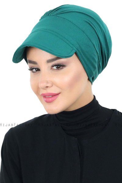 Sandra - Turbante Di Cotone Verde Scuro - Ayse Turban