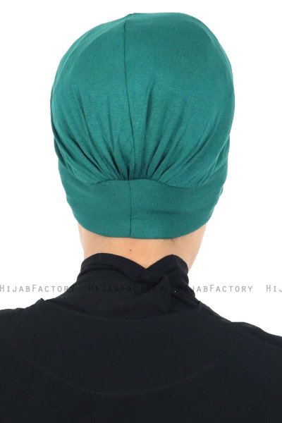 Sandra - Turbante Di Cotone Verde Scuro - Ayse Turban