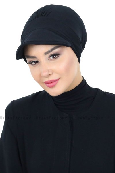 Sandra - Turbante Di Cotone Nero - Ayse Turban