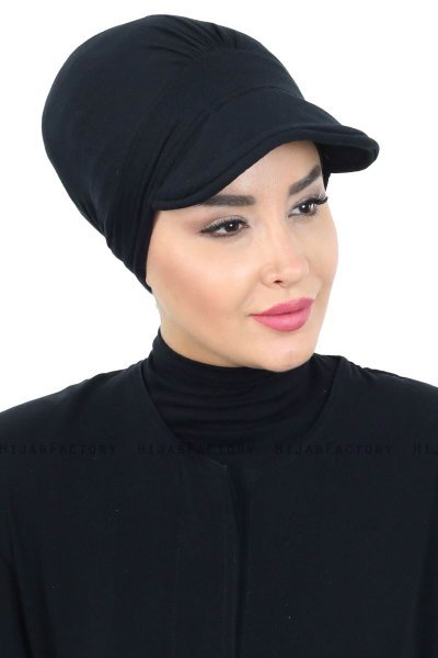Sandra - Turbante Di Cotone Nero - Ayse Turban