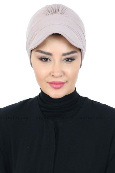 Sandra - Turbante Di Cotone Taupe - Ayse Turban