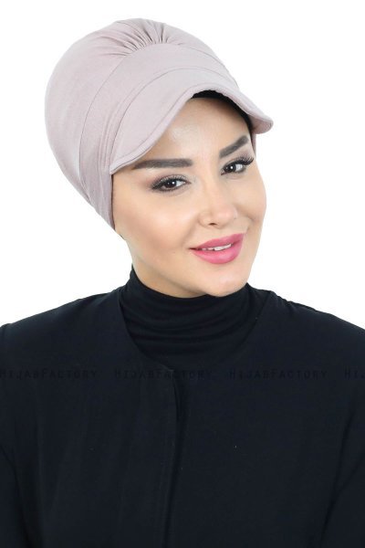 Sandra - Turbante Di Cotone Taupe - Ayse Turban