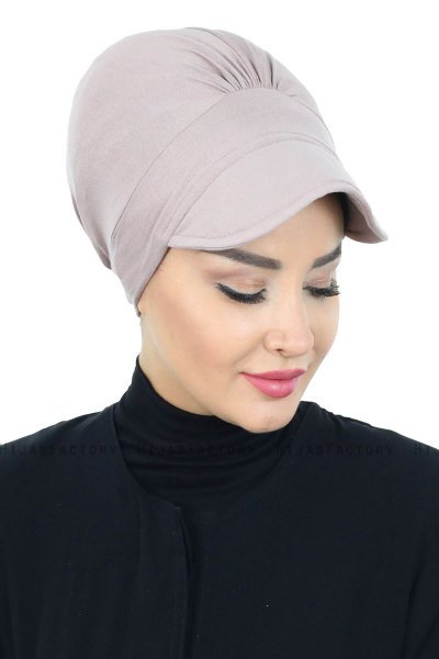 Sandra - Turbante Di Cotone Taupe - Ayse Turban