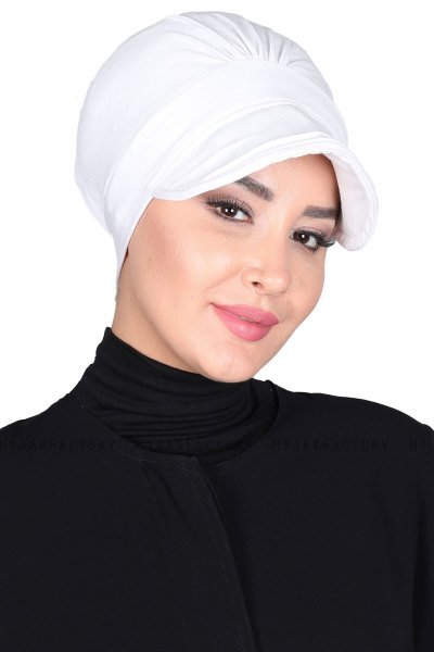 Sandra - Turbante Di Cotone Bianca - Ayse Turban