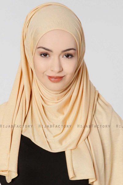 Seda Gold Jersey Hijab Sjal Ecardin 200234a