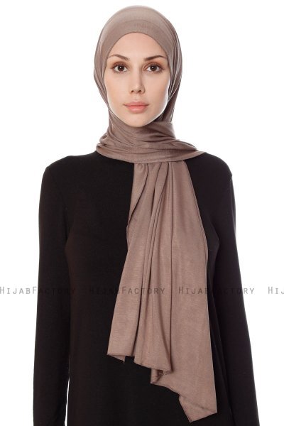 Seda - Hijab Jersey Taupe Scuro - Ecardin