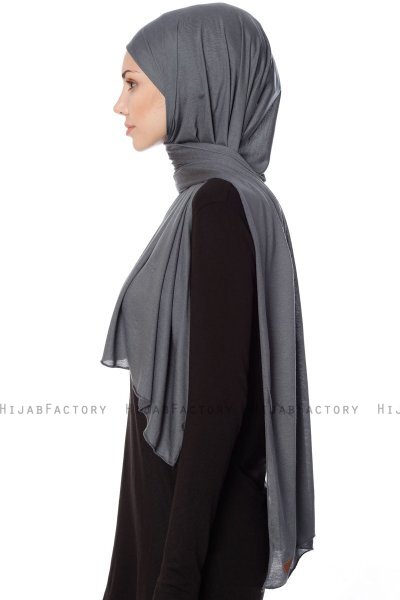 Seda - Hijab Jersey Grigio Scuro - Ecardin