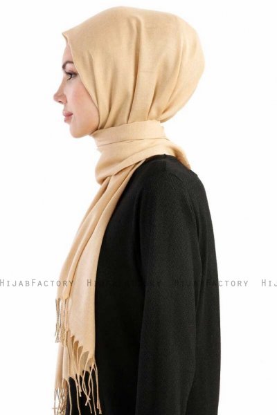 Selin Beige Pashmina Hijab Sjal Özsoy 160226-5