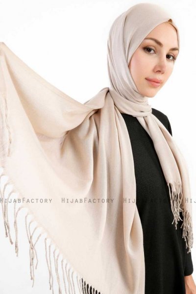 Selin Ljus Taupe Pashmina Hijab Sjal Özsoy 160282-3