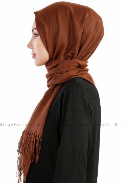 Selin Ljusbrun Pashmina Hijab Sjal Özsoy 160206-4