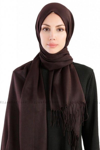 Selin Mörkbrun Pashmina Hijab Sjal Özsoy 160209-1