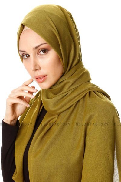 Selin - Hijab Pashmina Verde Oliva - Özsoy