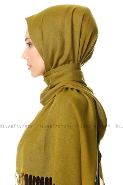 Selin - Hijab Pashmina Verde Oliva - Özsoy