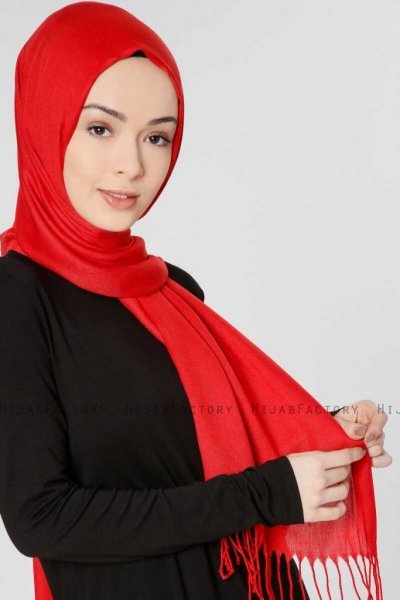 Selin Röd Pashmina Hijab Özsoy 160211c