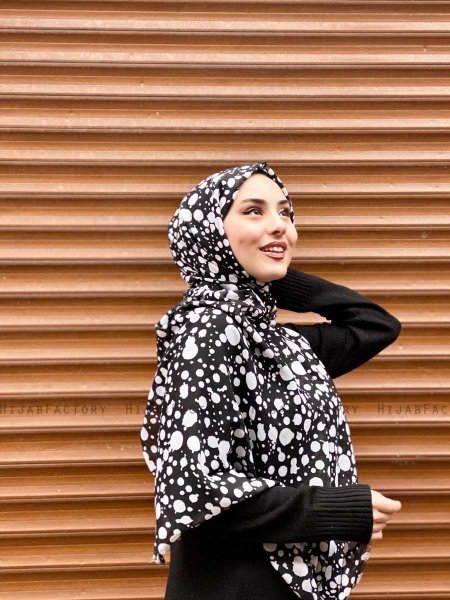 Sham - Hijab Fantasia Di Cotone Nero - Mirach