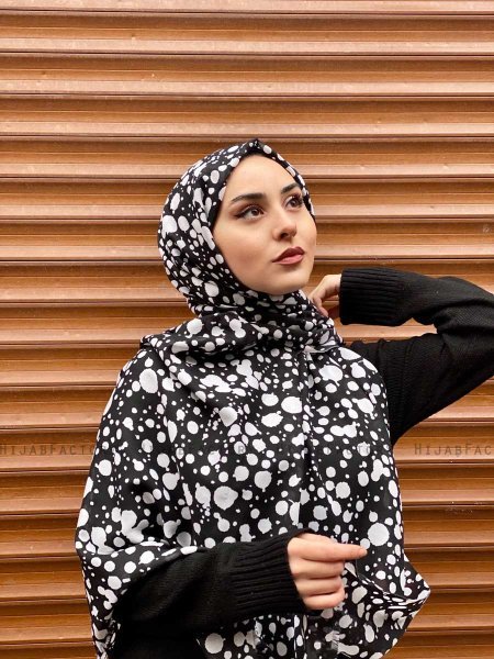 Sham - Hijab Fantasia Di Cotone Nero - Mirach