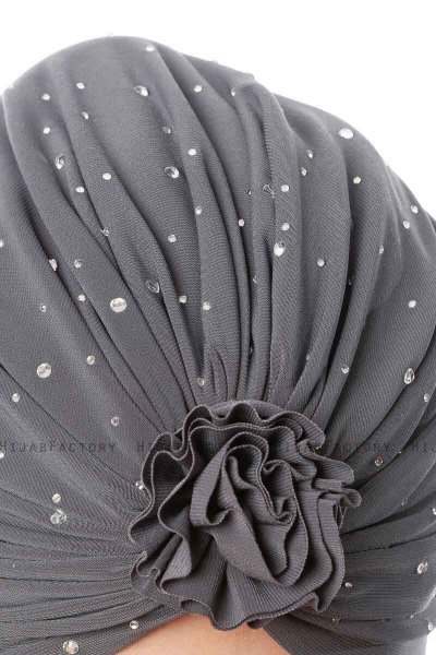 Shereen - Turbante Crepe Chiffon Antracite - Sehr-i Sal