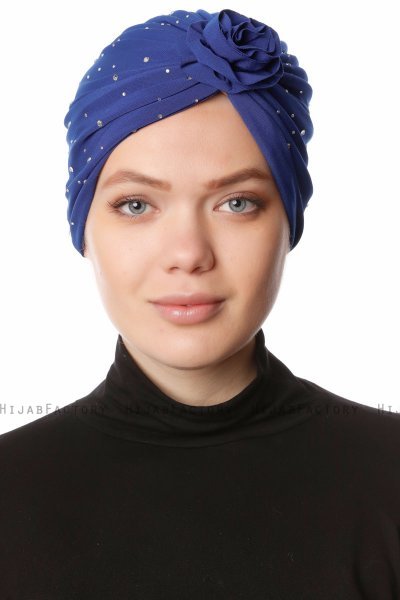 Shereen - Turbante Crepe Chiffon Blu - Sehr-i Sal