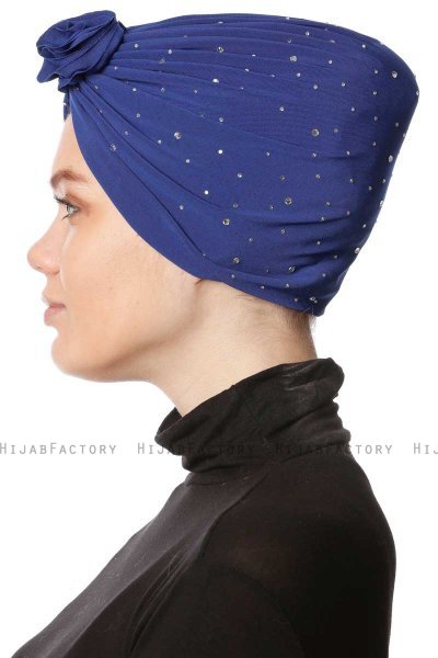 Shereen - Turbante Crepe Chiffon Blu - Sehr-i Sal