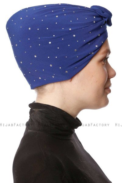 Shereen - Turbante Crepe Chiffon Blu - Sehr-i Sal