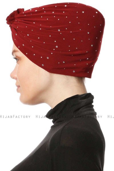 Shereen - Turbante Crepe Chiffon Bordò - Sehr-i Sal