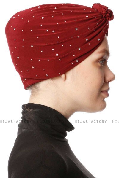 Shereen - Turbante Crepe Chiffon Bordò - Sehr-i Sal