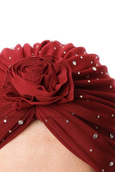 Shereen - Turbante Crepe Chiffon Bordò - Sehr-i Sal