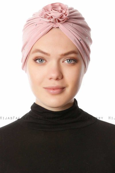 Shereen - Turbante Crepe Chiffon Rosa Antico - Sehr-i Sal