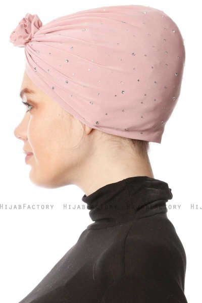 Shereen - Turbante Crepe Chiffon Rosa Antico - Sehr-i Sal