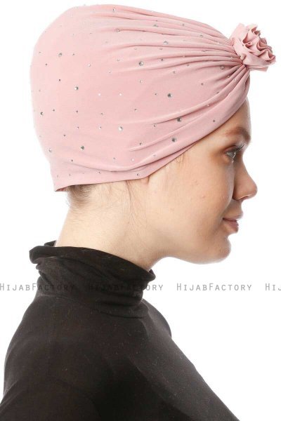 Shereen - Turbante Crepe Chiffon Rosa Antico - Sehr-i Sal