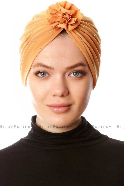 Shereen - Turbante Crepe Chiffon Giallo - Sehr-i Sal