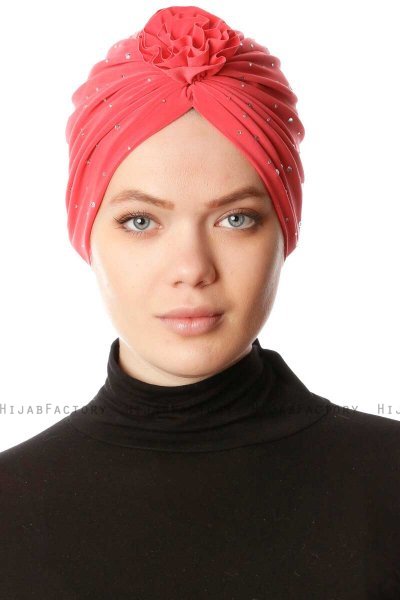 Shereen - Turbante Crepe Chiffon Lampone - Sehr-i Sal