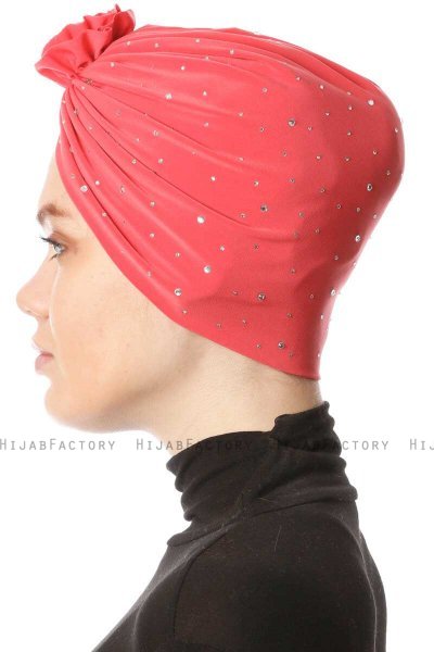 Shereen - Turbante Crepe Chiffon Lampone - Sehr-i Sal