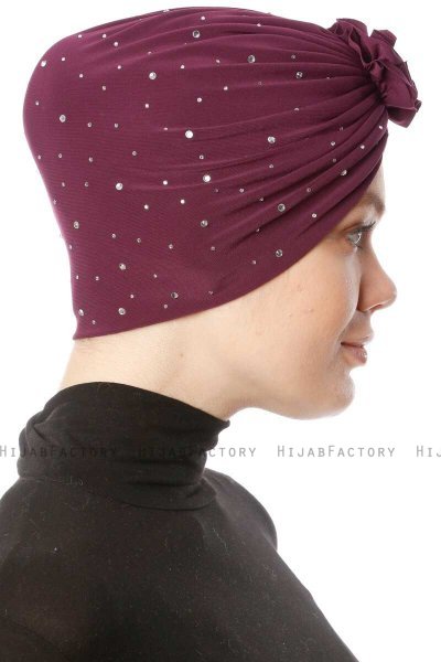 Shereen - Turbante Crepe Chiffon Viola - Sehr-i Sal