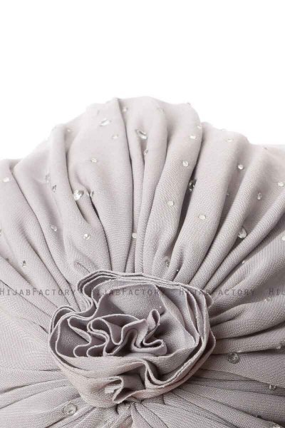 Shereen - Turbante Crepe Chiffon Grigio Chiaro - Sehr-i Sal