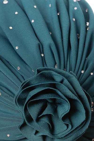 Shereen - Turbante Crepe Chiffon Verde Scuro - Sehr-i Sal