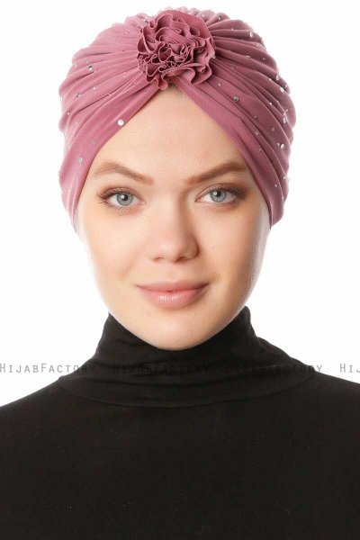 Shereen - Turbante Crepe Chiffon Rosa Scuro - Sehr-i Sal