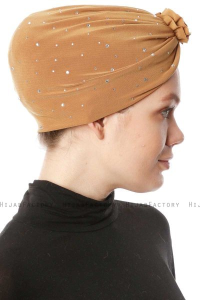 Shereen - Turbante Crepe Chiffon Mostarda - Sehr-i Sal