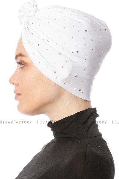Shereen - Turbante Crepe Chiffon Bianca - Sehr-i Sal