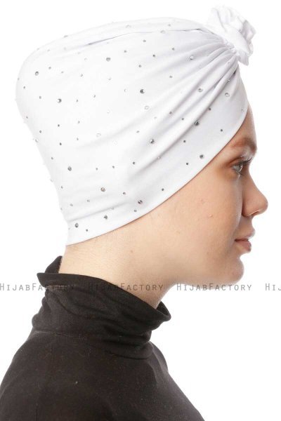 Shereen - Turbante Crepe Chiffon Bianca - Sehr-i Sal