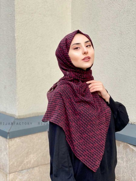 Shilan - Hijab Fantasia Di Crêpe Bordò - Mirach