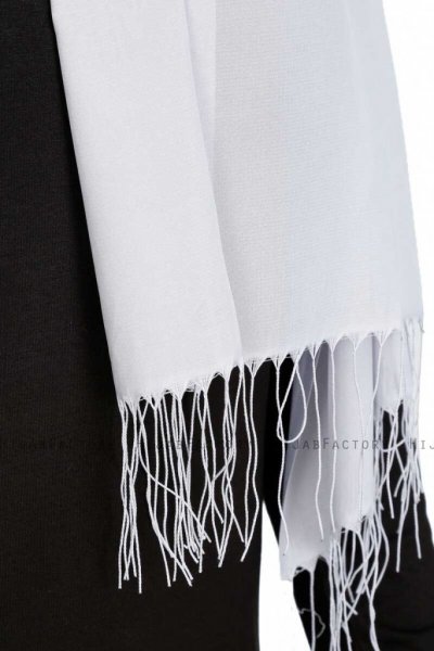 Sinem Ljusgrå Chiffon Hijab Med Fransar 4A1405e