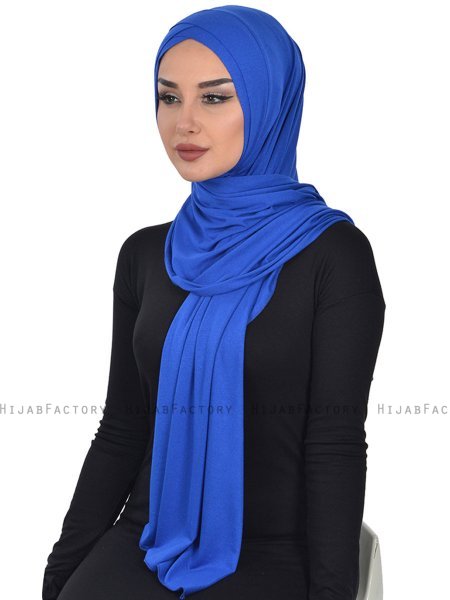 Sofia - Hijab Cotone Pratico Blu