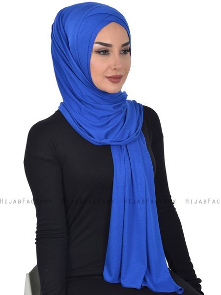 Sofia - Hijab Cotone Pratico Blu