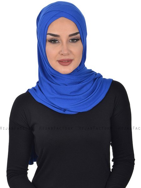 Sofia - Hijab Cotone Pratico Blu