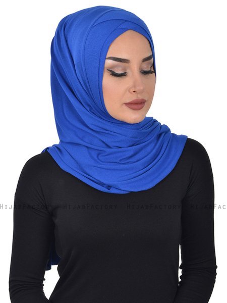 Sofia - Hijab Cotone Pratico Blu