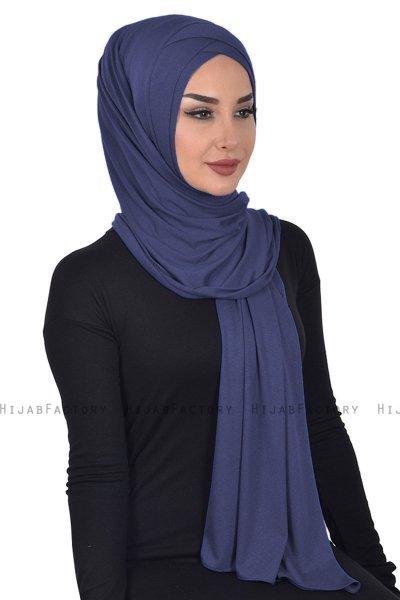 Sofia - Hijab Cotone Pratico Blu Navy