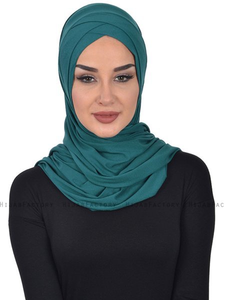 Sofia - Hijab Cotone Pratico Verde Scuro