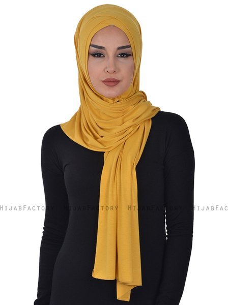 Sofia - Hijab Cotone Pratico Mostarda